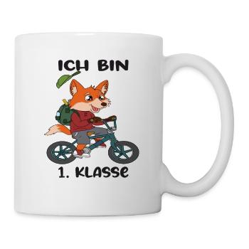 Ich Bin 1 Klasse Einschulung Schulanfang - Tasse - Weiß - Rechts