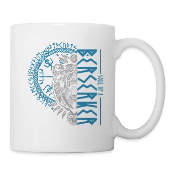 Berserker Bear Viking Warrior Runes Design - Mug - white - Right