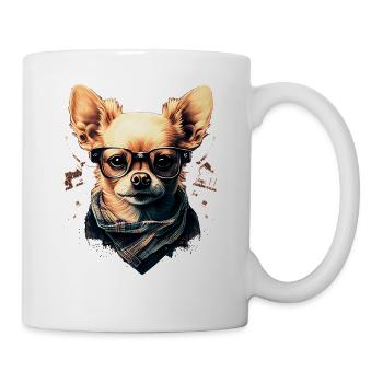 Chihuahua - Hipster Glasses Cool Dog Cute Modern - Mug - white - Right