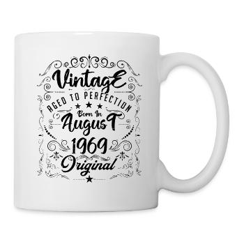 Jahrgang, geboren im August 1969. Geburtstag August 1969 - Tasse - Weiß - Rechts