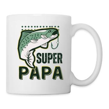 Cadeau pêcheur super papa - Mug blanc - blanc - Droite