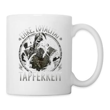 Wikinger, Ehre Loyalität Tapferkeit, Norse Viking - Tasse - Weiß - Rechts