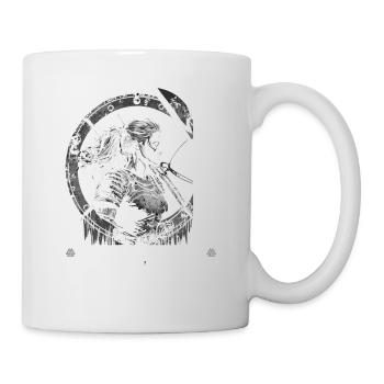 Wikinger Frauen Spruch, Viking Damen Schildmaid - Tasse - Weiß - Rechts