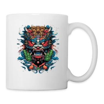 Asiatisch Drache Anime Japanisch Samurai - Tasse - Weiß - Rechts