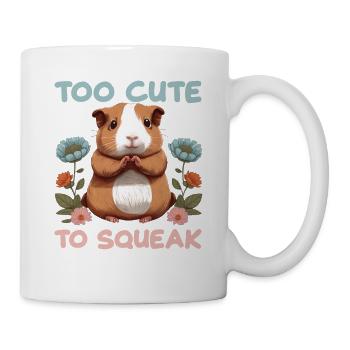 Too Cute To Speak für Meerschweinchen Liebhaber - Tasse - Weiß - Rechts
