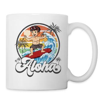 Aloha Hawaiian Hawaiian Surfer Surfing - Mug blanc - blanc - Droite