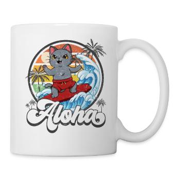Aloha Hawaiian Hawaiian Surfer Surfing - Mug blanc - blanc - Droite