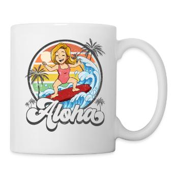 Aloha Hawaiianischer Hawaii Surfer Surfen - Mug - white - Right