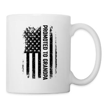 Promu au drapeau américain Grand-père Fête des pères I - Mug blanc - blanc - Droite