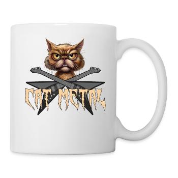 cat metal, fun for musicians - Mug - white - Right