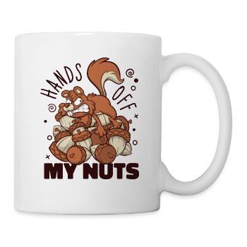 Hands Off My Nuts Grauhörnchen Squirrel - Tasse - Weiß - Rechts