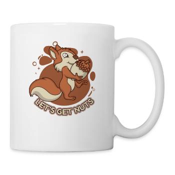 Let's Get Nuts Squirrel Fuchshörnchen Eichhörnchen - Tasse - Weiß - Rechts