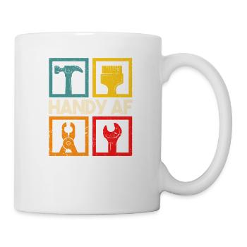 Handy AF Vintage Handwerker Holzbearbeitung - Tasse - Weiß - Rechts