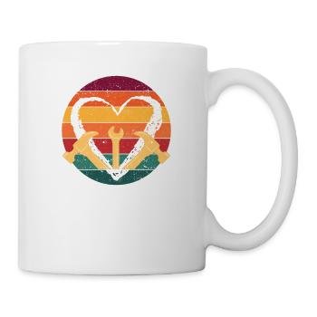 Herz Liebe Handwerker Mechaniker Holzbearbeitung - Tasse - Weiß - Rechts
