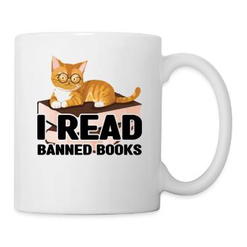 J’ai lu un livre interdit Cat Lover Reader Read - Mug blanc - blanc - Droite