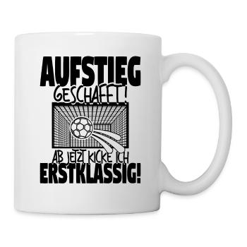Einschulung Schulkind Fußball Schulanfang Geschenk - Tasse - Weiß - Rechts