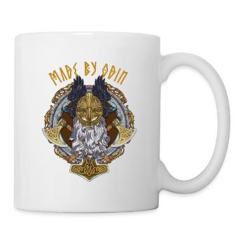Lustiger Wikinger Spruch mit Runen Made by Odin - Tasse - Weiß - Rechts