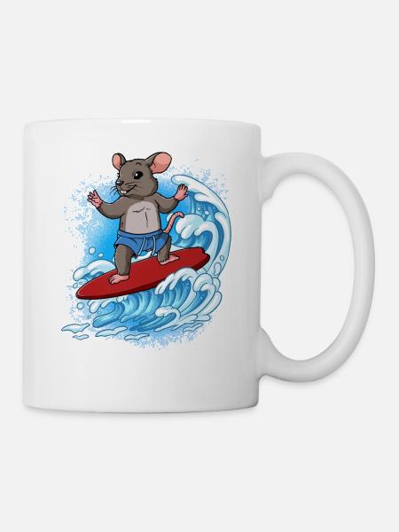 Wellensurfer Surfer Surfen - Tasse - Weiß