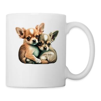 Chihuahua Welpen - Niedliche kleine Hunde Liebe - Tasse - Weiß - Rechts