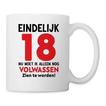 Eindelijk 18 - Volwassen worden - Tasse - Weiß - Rechts