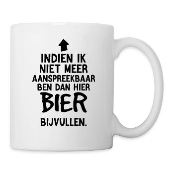 Bier bijvullen bij onbewustzijn - Tasse - Weiß - Rechts