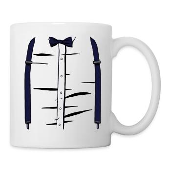 Bretelles nœud papillon Saint-Valentin et retour à - Mug blanc - blanc - Droite