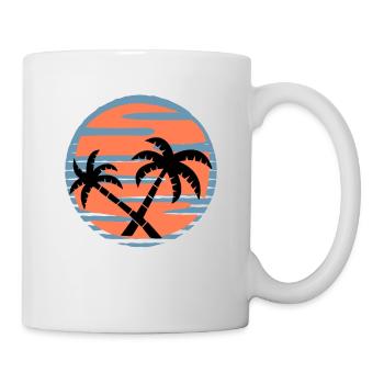 Palm Trees Sunset Sea - Summer - Mug - white - Right