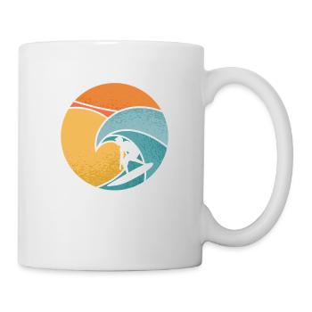 Surfer surft auf Welle im Meer - Sommer - Tasse - Weiß - Rechts