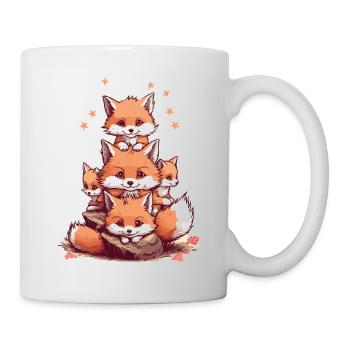 Renard mignons - Mug blanc - blanc - Droite