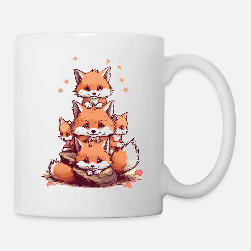 Renard mignons - Mug blanc - blanc