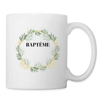 illustration florale cadeau baptême - Mug blanc - blanc - Droite