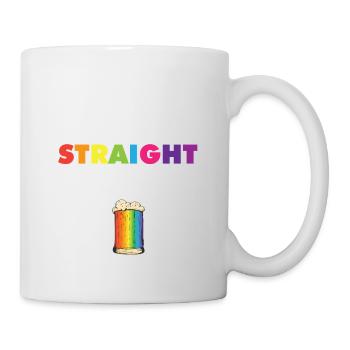 Proud Ally LGBT I Like My Beer Straight Rainbow - Tasse - Weiß - Rechts
