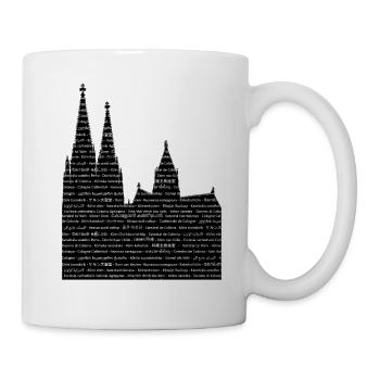 Kölner Dom in vielen Sprachen - Tasse - Weiß - Rechts