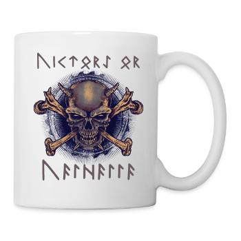 Victory or Valhalla in Norse runes - Mug - white - Right