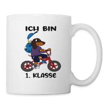 Ich Bin 1 Klasse Einschulung Schulanfang - Tasse - Weiß - Rechts