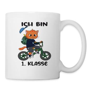 Ich Bin 1 Klasse Einschulung Schulanfang - Tasse - Weiß - Rechts