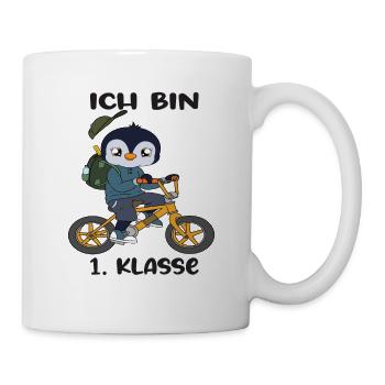 Ich Bin 1 Klasse Einschulung Schulanfang - Tasse - Weiß - Rechts