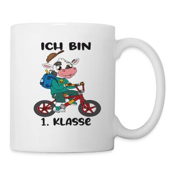 Ich Bin 1 Klasse Einschulung Schulanfang - Tasse - Weiß - Rechts