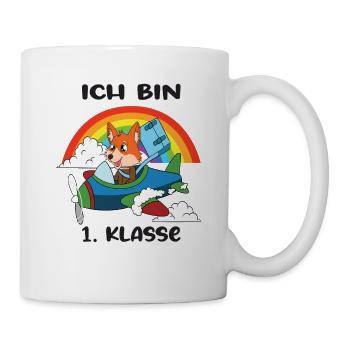 Ich Bin 1 Klasse Einschulung Schulanfang - Tasse - Weiß - Rechts