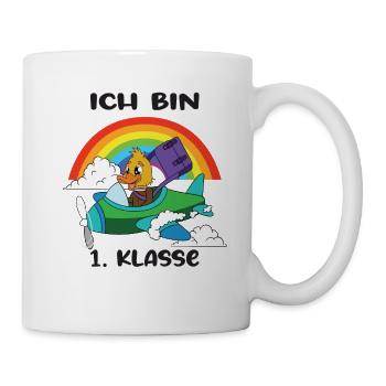 Ich Bin 1 Klasse Einschulung Schulanfang - Tasse - Weiß - Rechts