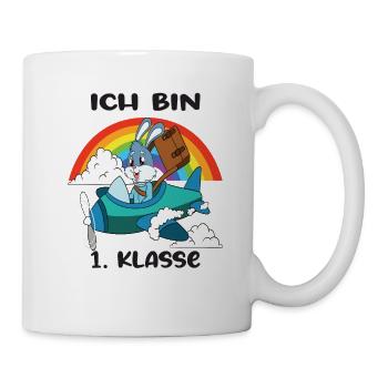 Ich Bin 1 Klasse Einschulung Schulanfang - Tasse - Weiß - Rechts