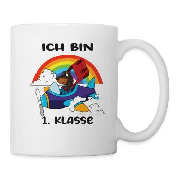 Ich Bin 1 Klasse Einschulung Schulanfang - Tasse - Weiß - Rechts