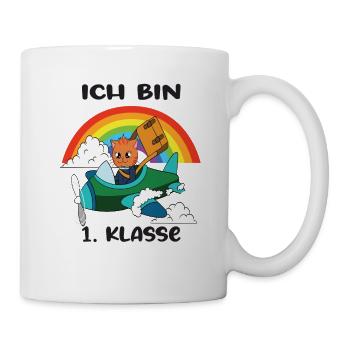 Ich Bin 1 Klasse Einschulung Schulanfang - Tasse - Weiß - Rechts