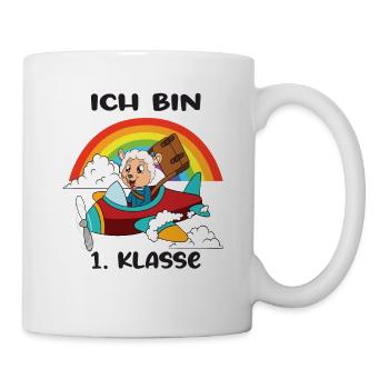Ich Bin 1 Klasse Einschulung Schulanfang - Tasse - Weiß - Rechts