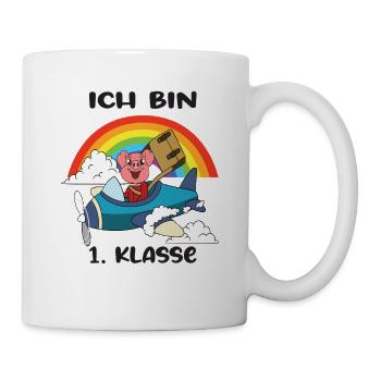 Ich Bin 1 Klasse Einschulung Schulanfang - Tasse - Weiß - Rechts
