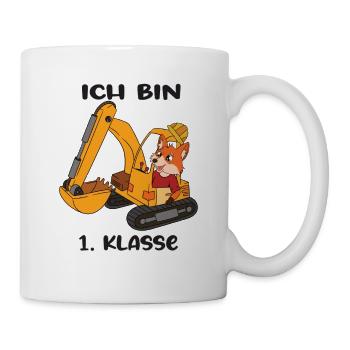 Ich Bin 1 Klasse Einschulung Schulanfang - Tasse - Weiß - Rechts