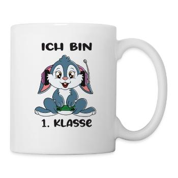 Ich Bin 1 Klasse Einschulung Schulanfang - Tasse - Weiß - Rechts