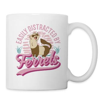 Facilement distrait par le furet de furet - Mug blanc - blanc - Droite
