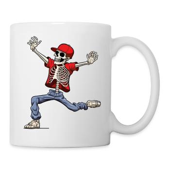 Tanzendes Skelett Hip-Hop - Tasse - Weiß - Rechts