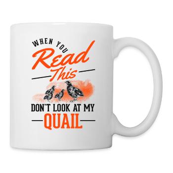 Warnung Wachtel Wachtelzucht Wachtelzüchter - Tasse - Weiß - Rechts